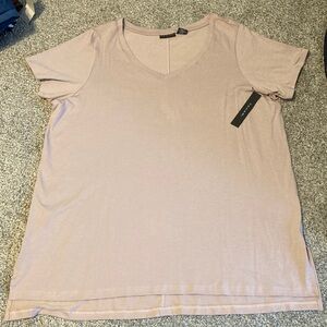New Tahari Women's Short Sleeve Tee in Soft Pink